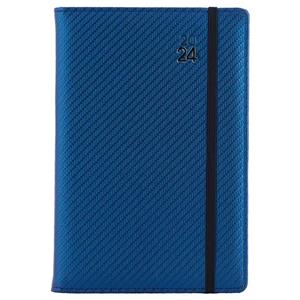 Diary ELASTIC daily B6 2024 Polish - blue/black rubber band