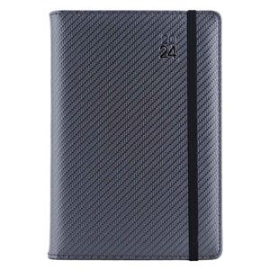 Diary ELASTIC weekly A5 2024 Polish - grafit/black rubber band