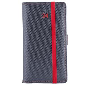 Diary ELASTIC weekly pocket 2024 Polish - grafit/red rubber band