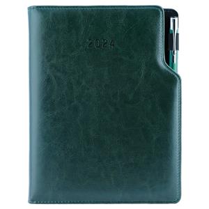 Diary GEP with ballpoint daily A5 2024 Slovak - green