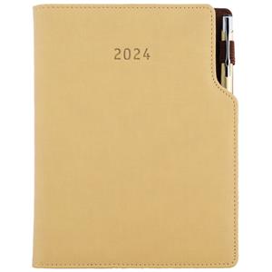 Diary GEP with ballpoint daily B6 2024 Polish - beige