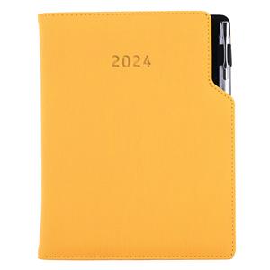 Diary GEP with ballpoint daily B6 2024 Polish - mustard