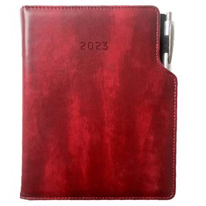 Diary GEP with ballpoint weekly A4 2023 - bordeaux brindled