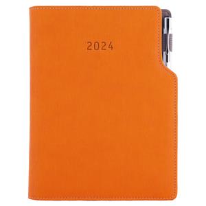 Diary GEP with ballpoint weekly A5 2024 Polish - orange