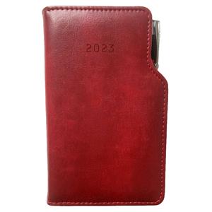 Diary GEP with ballpoint weekly pocket 2023 Polish - bordeaux brindled