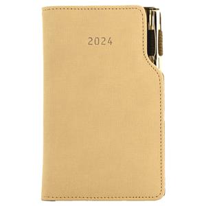 Diary GEP with ballpoint weekly pocket 2024 Polish - beige