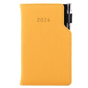 Diary GEP with ballpoint weekly pocket 2024 Polish - mustard