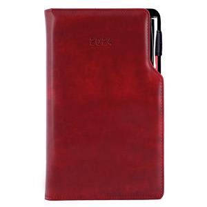 Diary GEP with ballpoint weekly pocket 2024 Slovak - bordeaux brindled