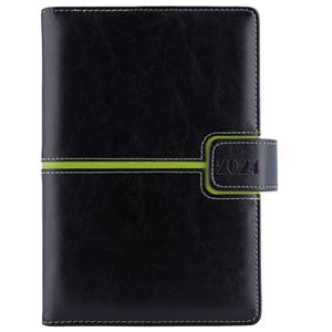 Diary MAGNETIC daily B6 2024 Polish - black/green