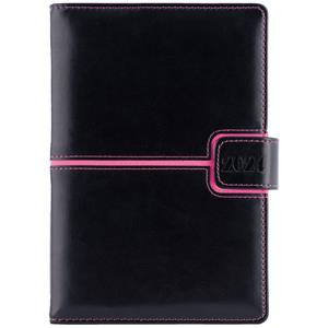 Diary MAGNETIC daily B6 2024 Polish - black/pink