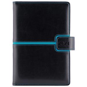 Diary MAGNETIC daily B6 2024 Polish - black/turquoise