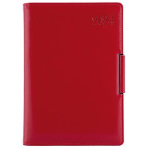 Diary METALIC daily A5 2024 Polish - red