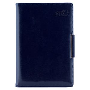 Diary METALIC daily A5 2025 Czech - dark blue