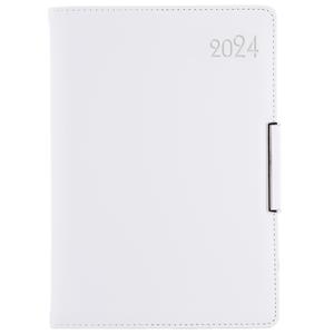 Diary METALIC daily B6 2024 Polish - white