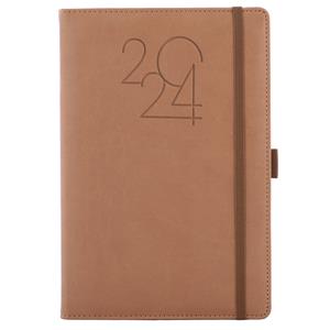 Diary POLY daily A5 2024 Polish - brown