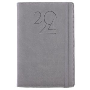 Diary POLY daily A5 2024 Polish - grey