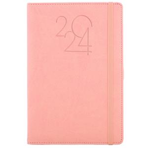 Diary POLY daily A5 2024 Slovak - light pink