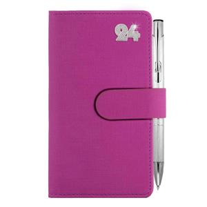 Diary SPLIT CRYSTAL weekly kapesní 2024 Polish - fuchsia pink