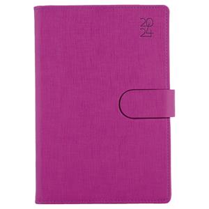 Diary SPLIT daily A5 2024 Polish - fuchsia pink