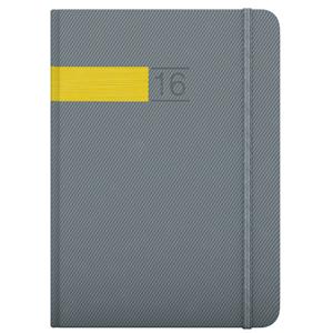 Diary Twill Daily A5 grey - gold