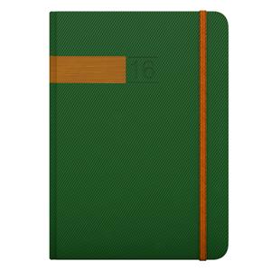 Diary Twill Daily B6 green - bronze