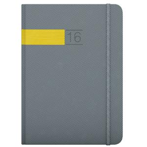 Diary Twill Weekly A5 grey - gold