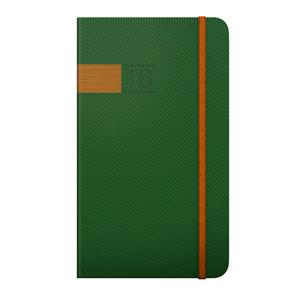 Diary Twill Weekly pocket 2016 green - bronze