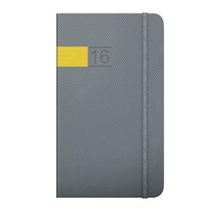 Diary Twill Weekly pocket 2016 grey - gold