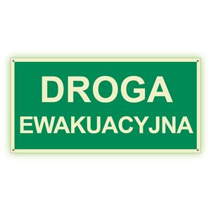 Droga ewakuacyjna - fotoluminescencyjny znak z dziurkami, płyta PVC 2 mm 400x200 mm