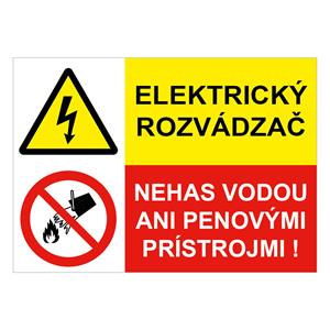 Elektrický rozvádzač-Nehas vodou, kombinácia,plast 1mm,210x148mm