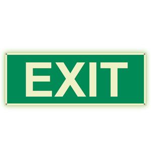 EXIT - fotoluminiscenčná tabuľka, plast 2 mm s dierkami 300x120 mm