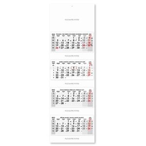 Fourmonths Wall Calendar Kvatro stacked Czech 2023 - grey