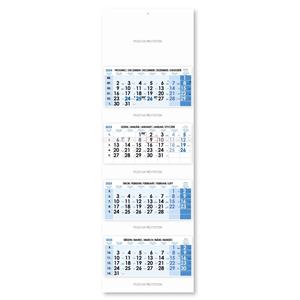 Fourmonths Wall Calendar Kvatro stacked Czech 2025 - blue