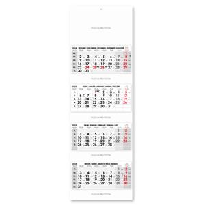 Fourmonths Wall Calendar Kvatro stacked Czech 2025 - grey