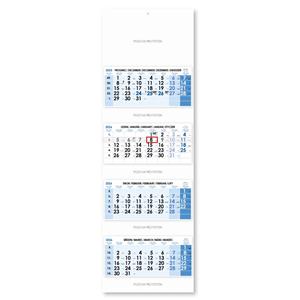 Fourmonths Wall Calendar Kvatro stacked Czech 2026 - blue