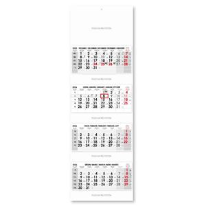 Fourmonths Wall Calendar Kvatro stacked Czech 2026 - grey