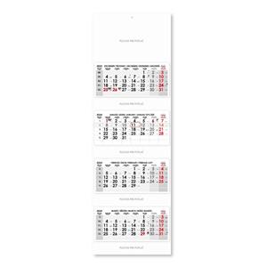 Fourmonths Wall Calendar Kvatro stacked Slovak 2024 - grey