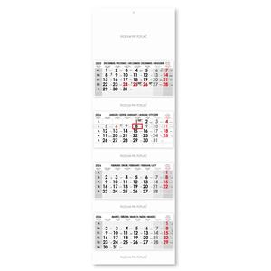 Fourmonths Wall Calendar Kvatro stacked Slovak 2026 - grey