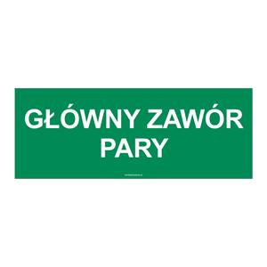 GŁÓWNY ZAWÓR PARY, płyta PVC 2 mm, 210x80 mm