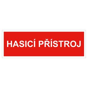 Hasicí přístroj text - bezpečnostní tabulka, plast 2 mm 150x50 mm