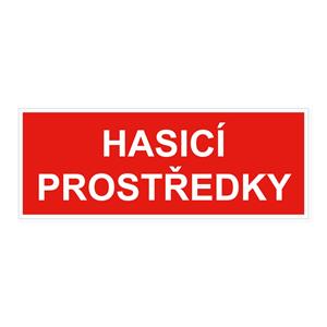 Hasicí prostředky - bezpečnostní tabulka, plast 1 mm 210x80 mm