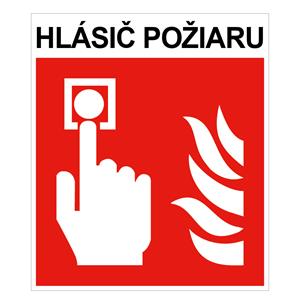 Hlásič požiaru s textom - bezpečnostná tabuľka, plast 2 mm 150x175 mm