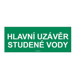 HLAVNÍ UZÁVĚR STUDENÉ VODY, plast 1 mm 210x80 mm