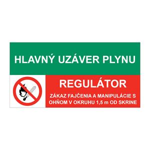 Hlavný uzáver plynu-Regulátor, kombinácia,plast 2mm,150x75mm