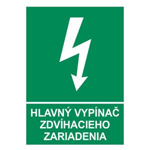 Hlavný vypínač zdvíhacieho zariadenia, samolepka 210x297mm