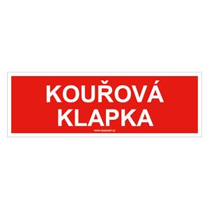 Kouřová klapka - bezpečnostní tabulka, plast 1 mm 150x50 mm