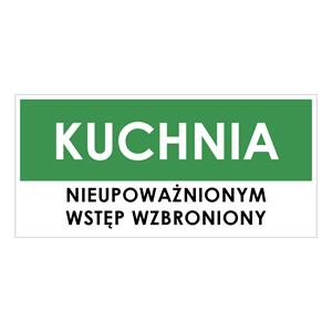 KUCHNIA, zielony - płyta PVC 1 mm 190x90 mm