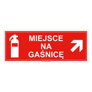 Miejsce na gaśnicę - znak, płyta PVC 2 mm 210x80 mm