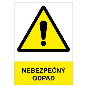 Nebezpečný odpad - bezpečnostná tabuľka, plast 0,5 mm - A4