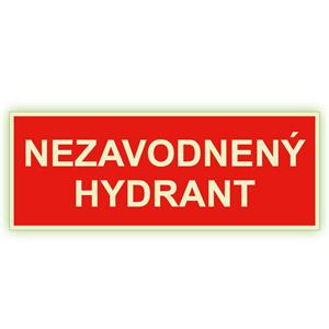 Nezavodnený hydrant - fotoluminiscenčná tabuľka, plast 2 mm 210x80 mm